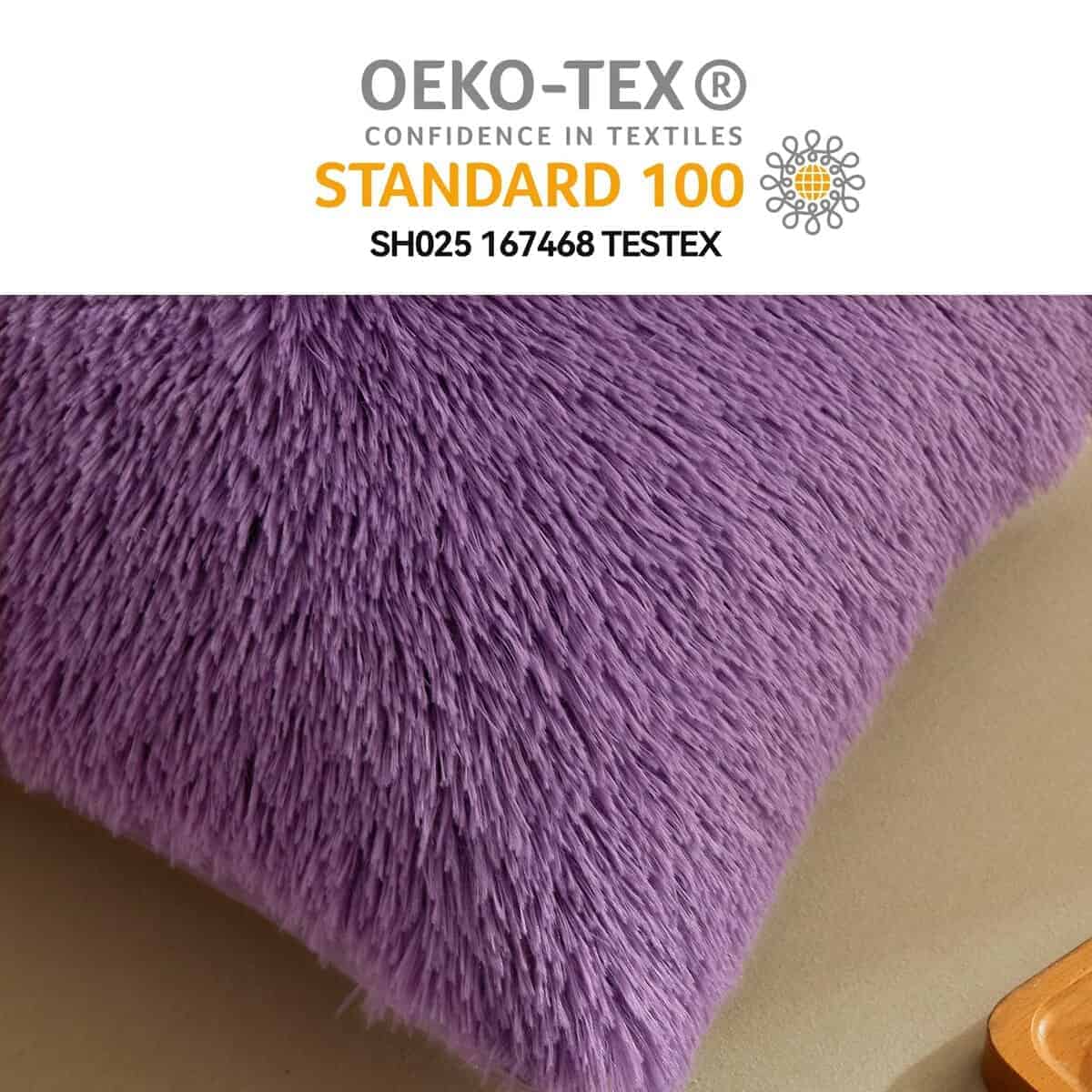 Juego de Edredón de Piel Sintética Morado para Queen - - Imagen 8