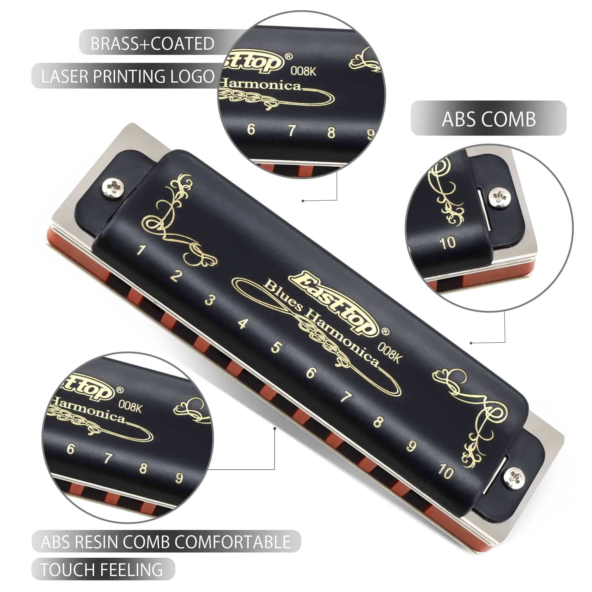 Armónica diatónica de 10 agujeros East top, Armónicas para - Imagen 5