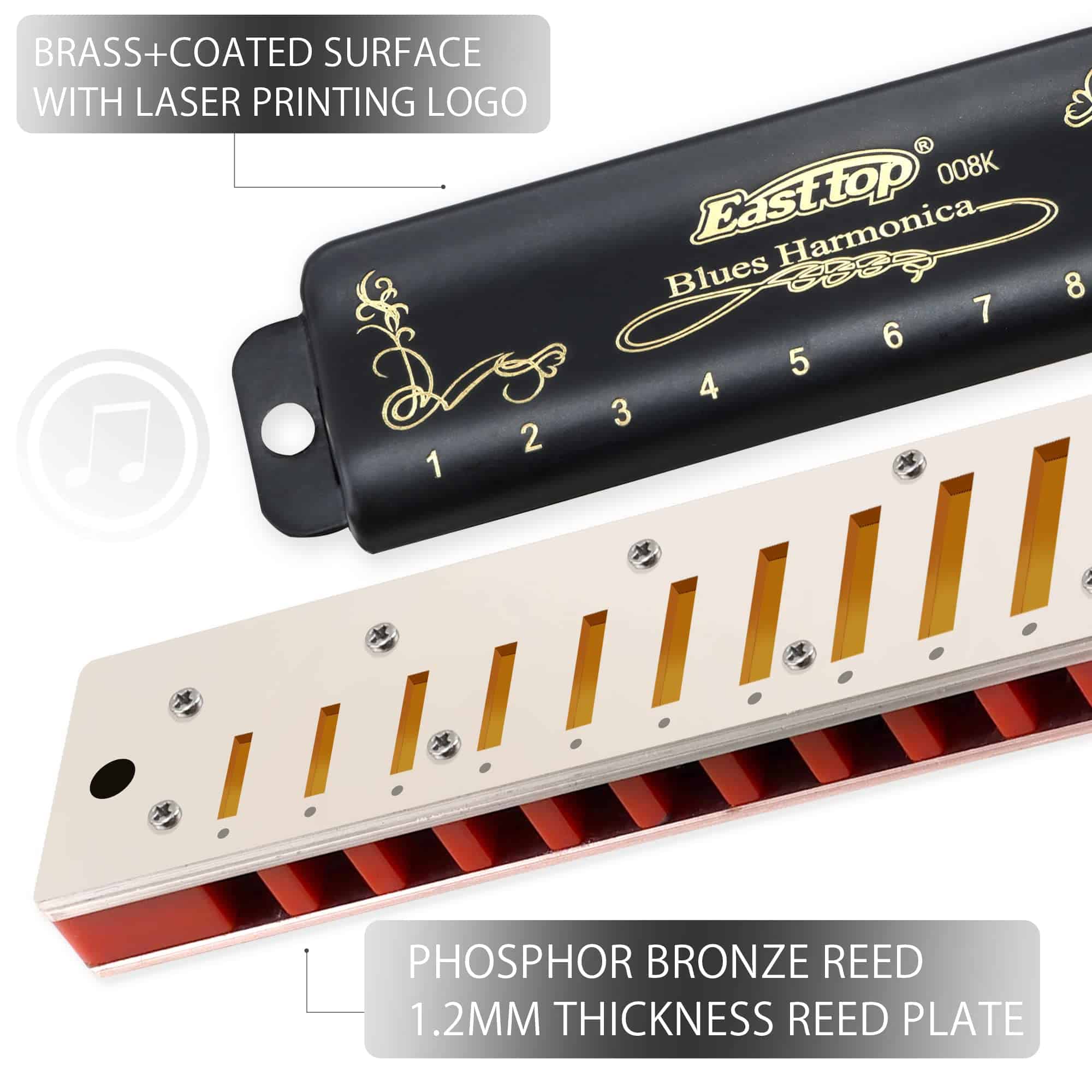 Armónica diatónica de 10 agujeros East top, Armónicas para - Imagen 4