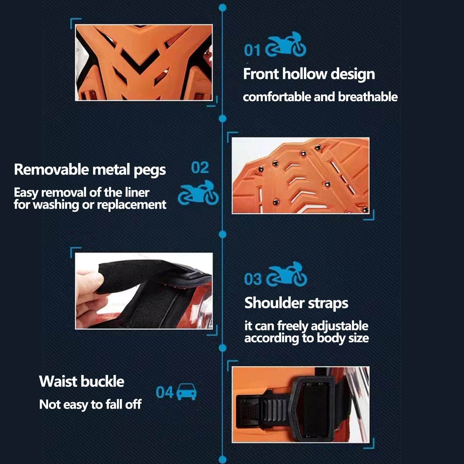 Chaleco de Protección para el Cuerpo del Motociclista, - Imagen 5