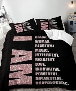 Juego de cama 3 piezas oro rosa y negro, funda nórdica