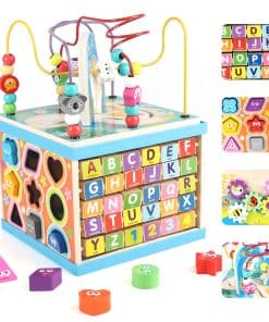 Qilay Cubo de Actividades de Madera para Niños Pequeños 3,