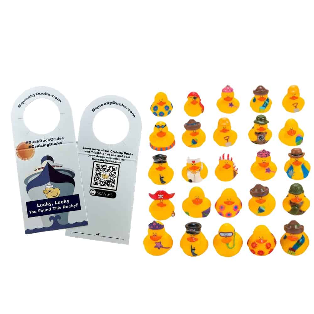 Set de 25 Etiquetas de Patos de Crucero con 25 Patos de
