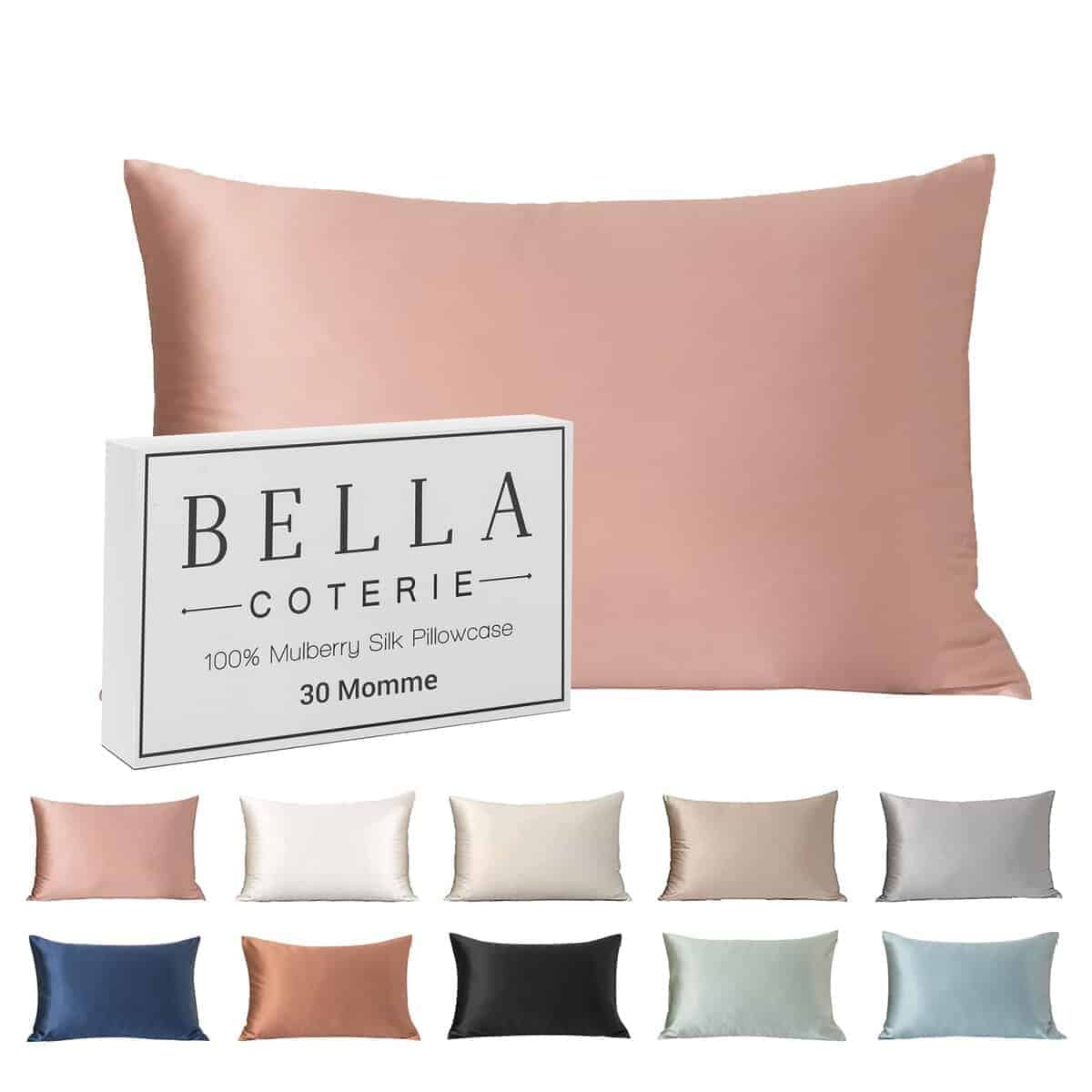 Funda de Almohada de Seda de Lujo Bella -Rosa Polvoriento