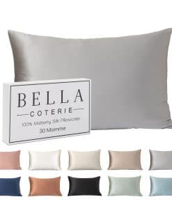 Funda de Almohada de Seda de Lujo Bella -Plata