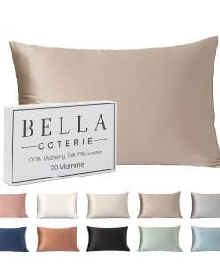 Funda de Almohada de Seda de Lujo Bella -Champagne