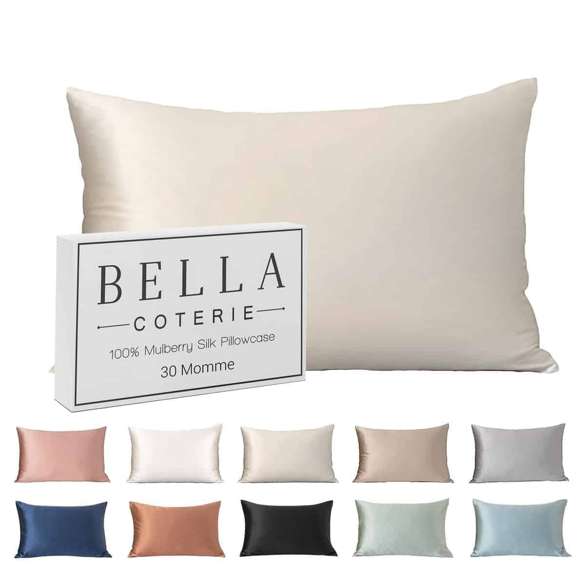 Funda de Almohada de Seda de Lujo Bella -Marfil