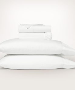 Juego de sábanas bordadas BOLL & BRANCH -Blanco/Blanco