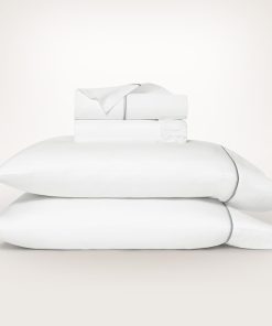 Juego de sábanas bordadas BOLL & BRANCH -Blanco/Mar