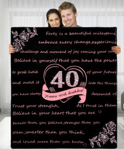 Manta de cumpleaños feliz 40 para mujeres, Regalo de 40