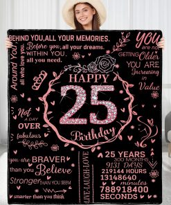 Manta de Regalo de Cumpleaños 25 para Mujeres - Ideas de