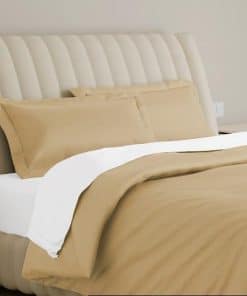 Carressa Linen 100% Egyptian Cotton Duvet Cover -Beige Arena