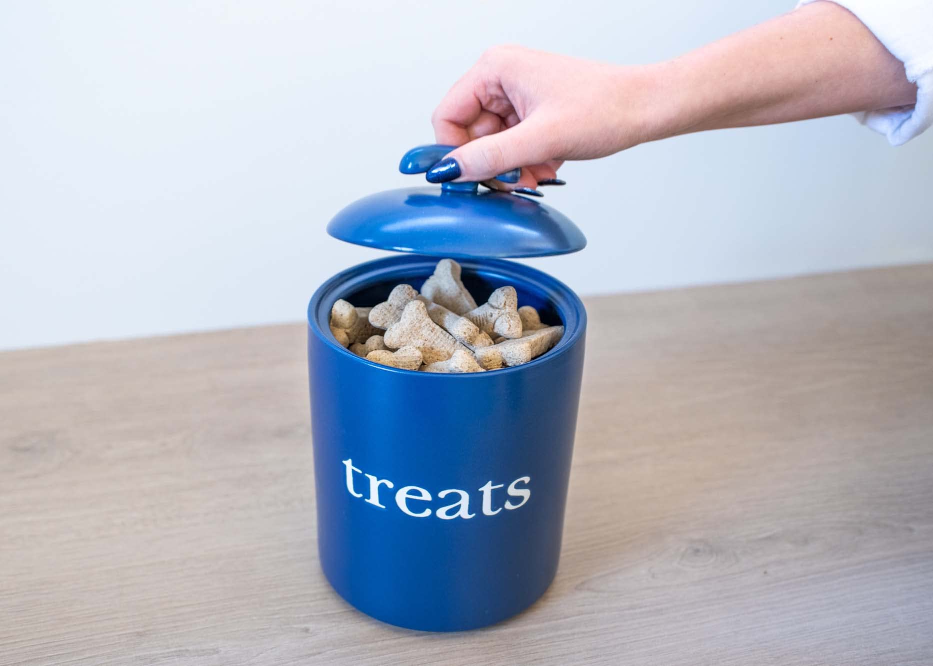 Lata de galletas para mascotas Nat & Jules en cerámica azul - Imagen 7