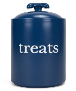 Lata de galletas para mascotas Nat & Jules en cerámica azul