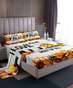 Juego de sábanas de calabazas Gnomos estilo granja rústica