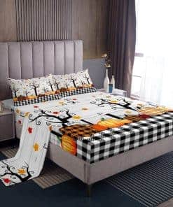 Juego de sábanas de cosecha de calabaza de otoño -Multi 02