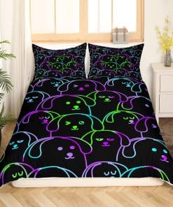 Juego de ropa de cama con temática de perros para niños y