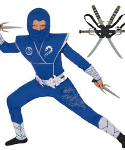 Disfraz de Ninja Deluxe Azul para Niños Niños Conjunto de