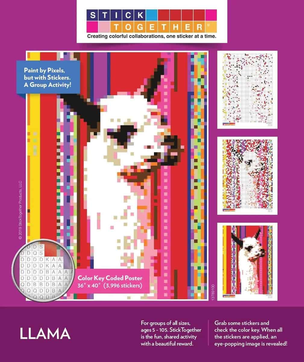 Kit de arte de mosaico de pegatinas de llama para niños y
