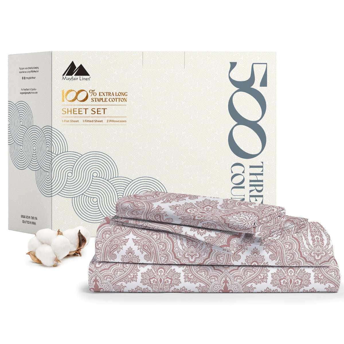 Juego de sábanas impresas 100% algodón de Mayfair Linen