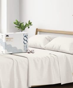 Juego de sábanas a rayas Mayfair Linen 100% -Beige