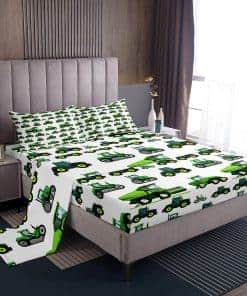 Juego de sábanas para cama de construcción para niños de