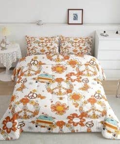 Set de Edredón Groovy Tamaño Queen Para Niñas Estilo Retro