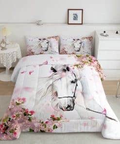 Set de Edredón de Confort de Caballo para Niñas Queen Juego