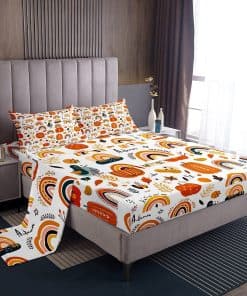 Juego de Sábanas Arcoíris para Niñas, Sábana Ajustable