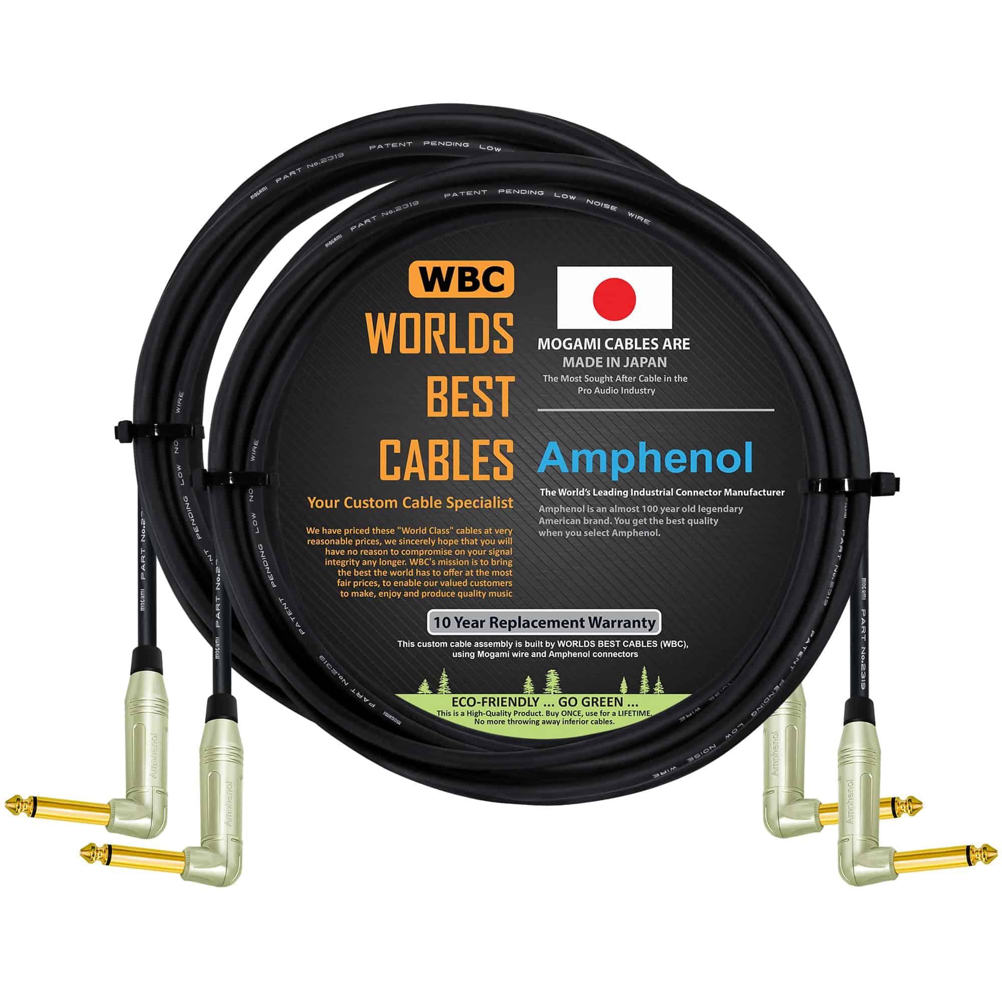 2 Unidades - 10 Pies - Cable de Pedal, Efectos, Patch,