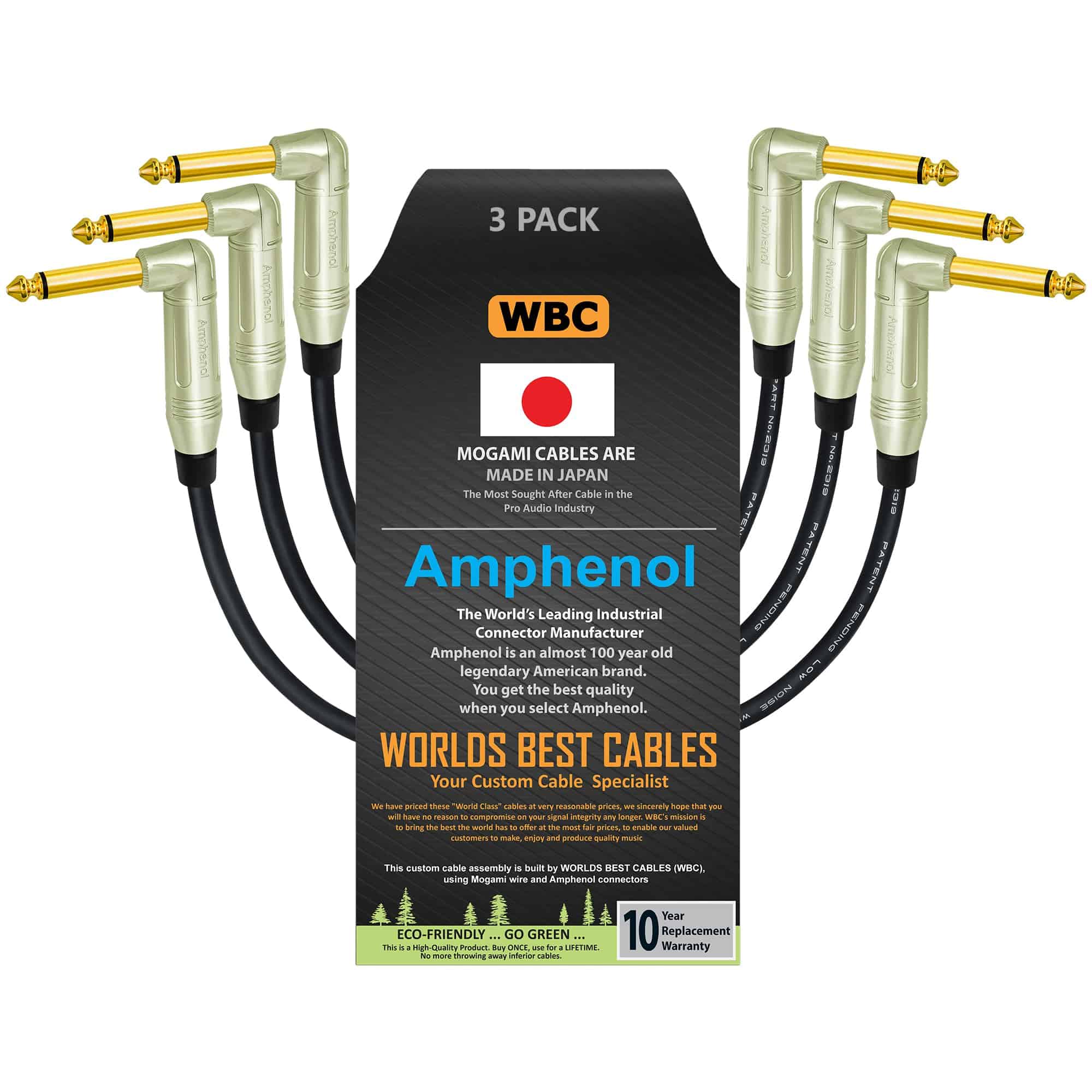 3 Unidades - 30 Pulgadas - Cable de Pedal, Efectos, Patch,