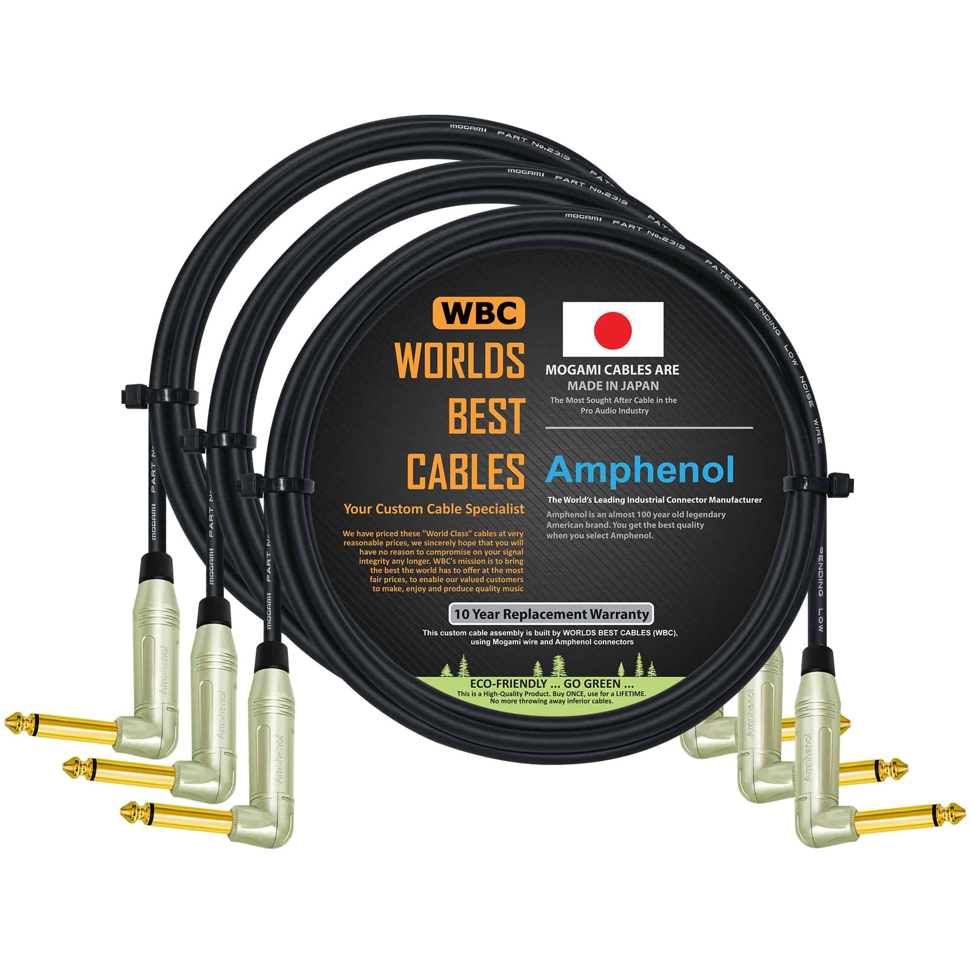 3 Unidades - 6 Pies - Cable de Pedal, Efectos, Patch,