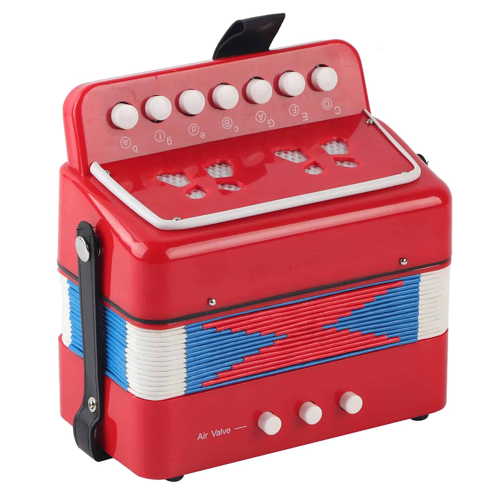 Acordeón de 7 Teclas, Teclado de 2 Bajos con Correa