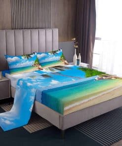 Juego de sábanas Erosebridal Ocean Beach King Size con tema