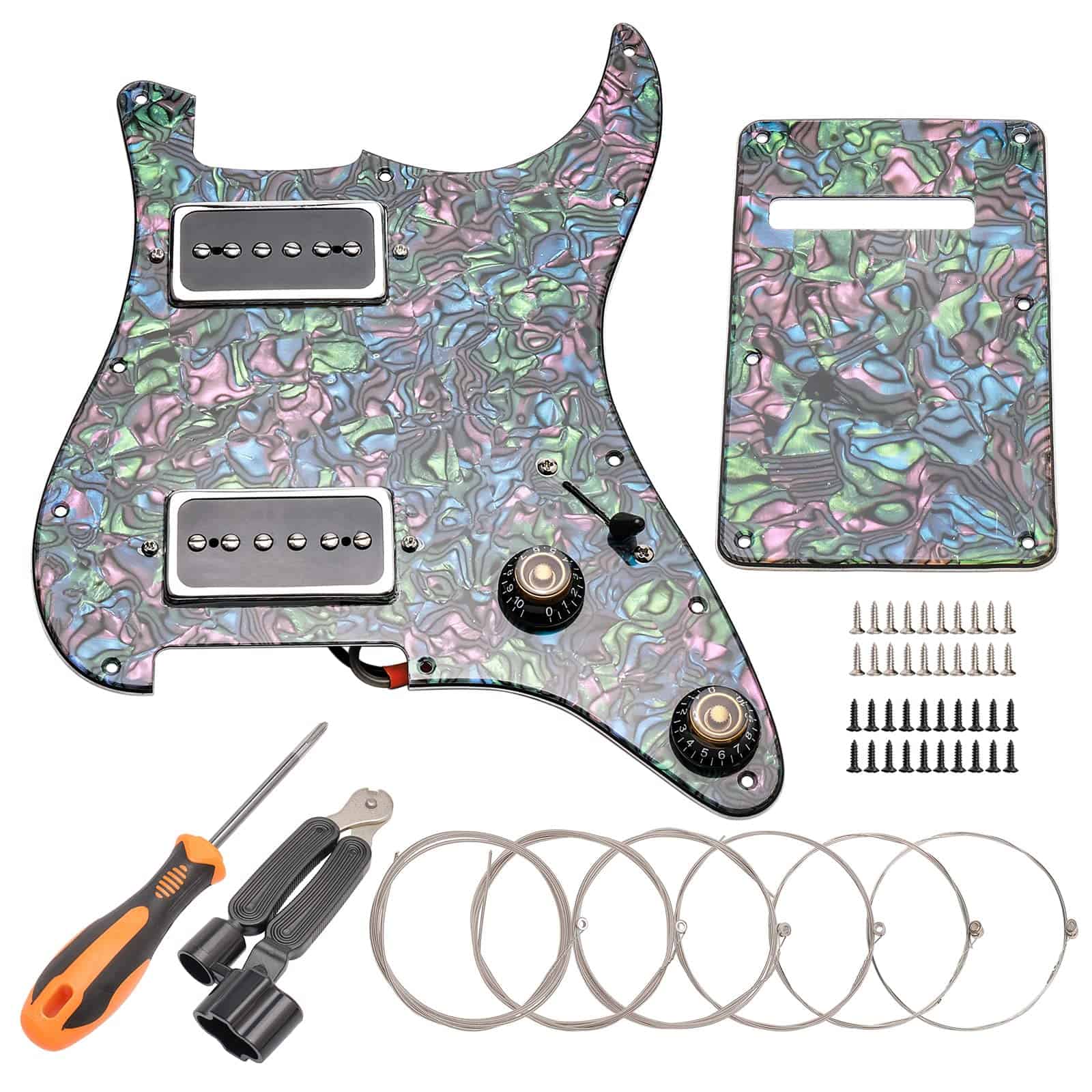 Unxuey 11 Hole HH Pickguard Scratch Plate Back Plate con