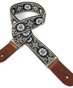 Correa de guitarra tejida mandala dorada de la serie