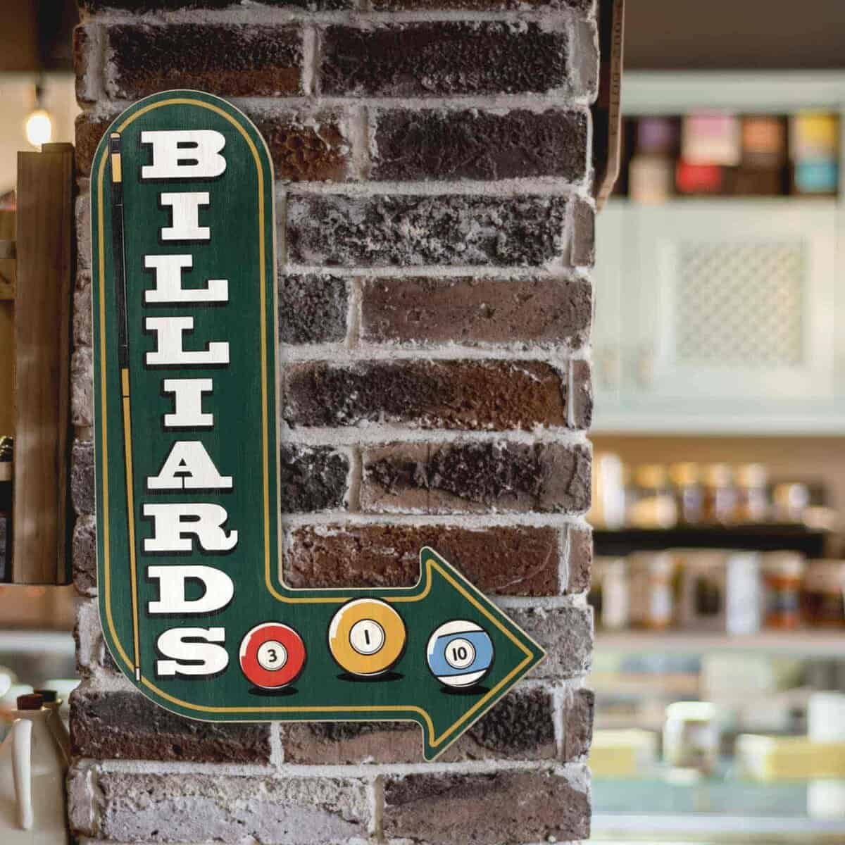 Decoración de Pared de Madera con Flecha de Billar - Señal - Imagen 6