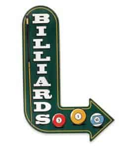 Decoración de Pared de Madera con Flecha de Billar - Señal