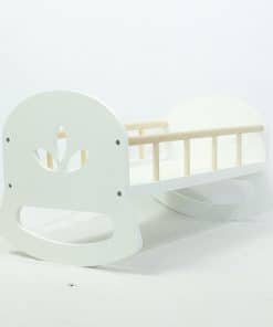 Cuna Leonora Blanca de Estilo Escandinavo para Muñecas -