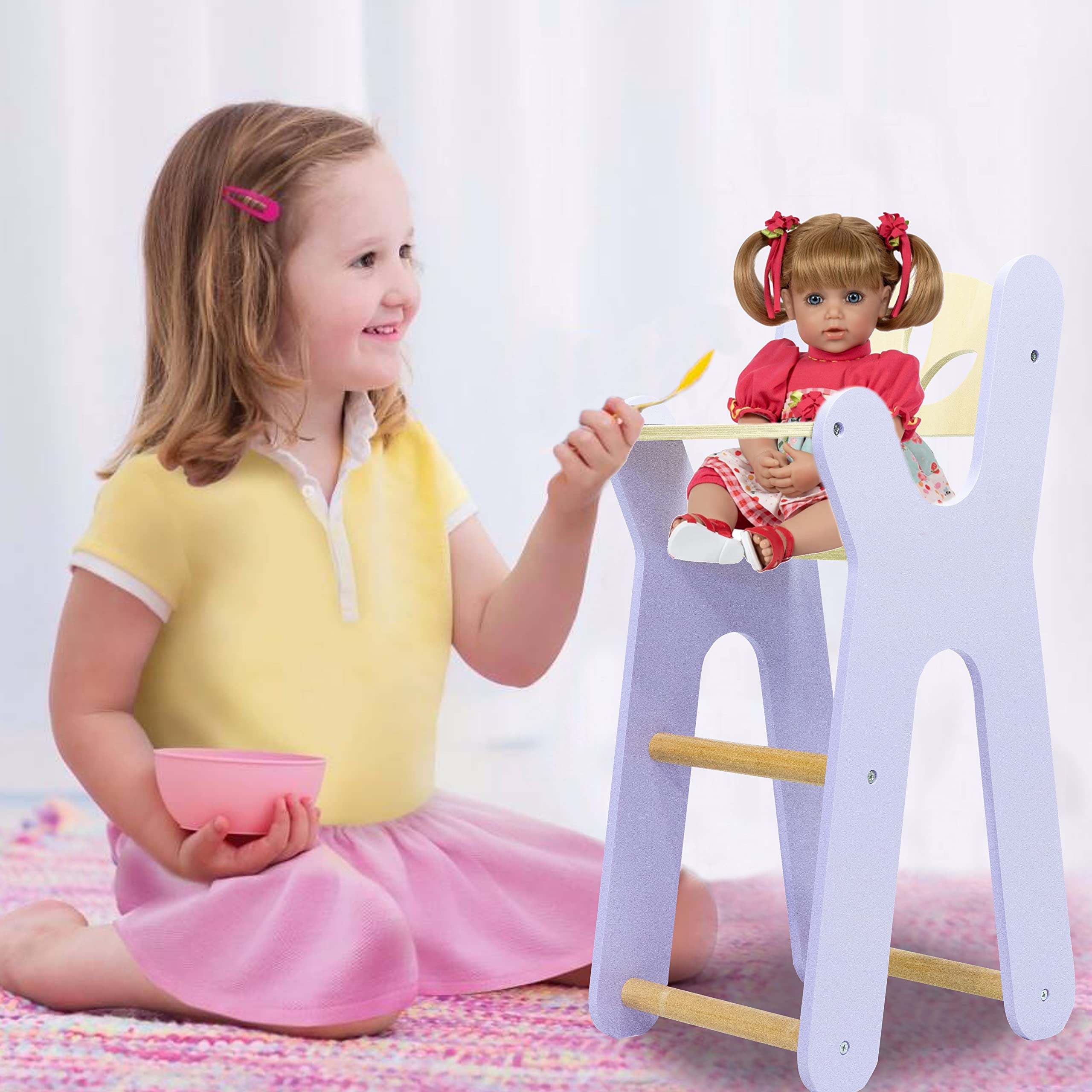 Silla Alta de Madera para Muñecas Leonora - Silla Morada - Imagen 3