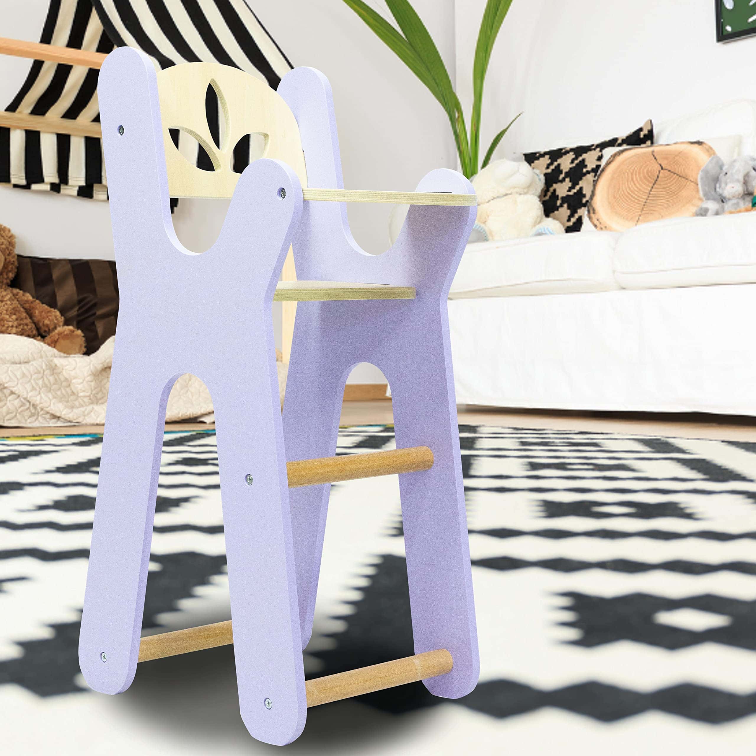 Silla Alta de Madera para Muñecas Leonora - Silla Morada - Imagen 4
