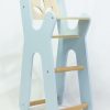 Leonora - Silla alta de madera para muñecas- Silla azul