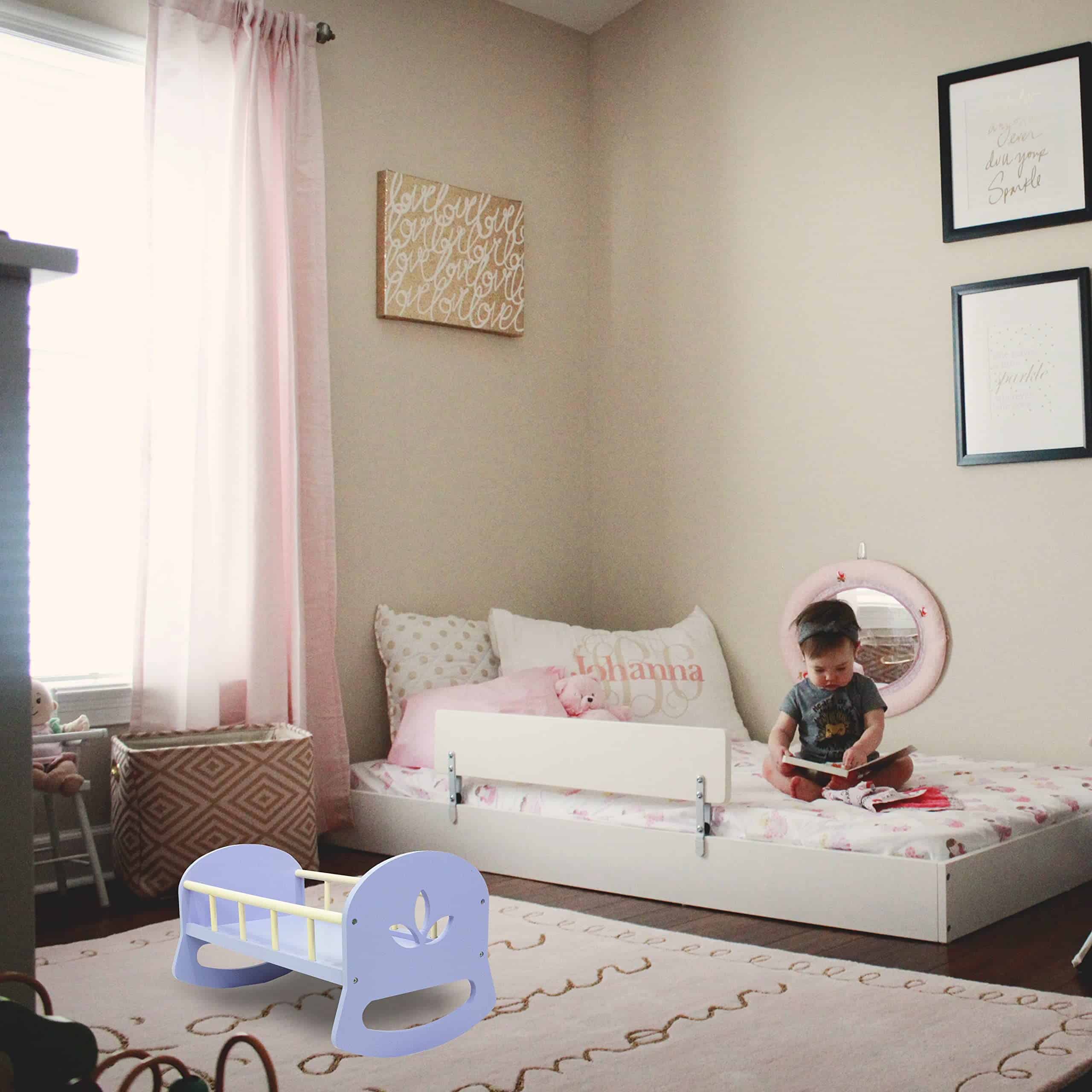 Cuna de madera escandinava Leonora - Morado - para muñecas - Imagen 6