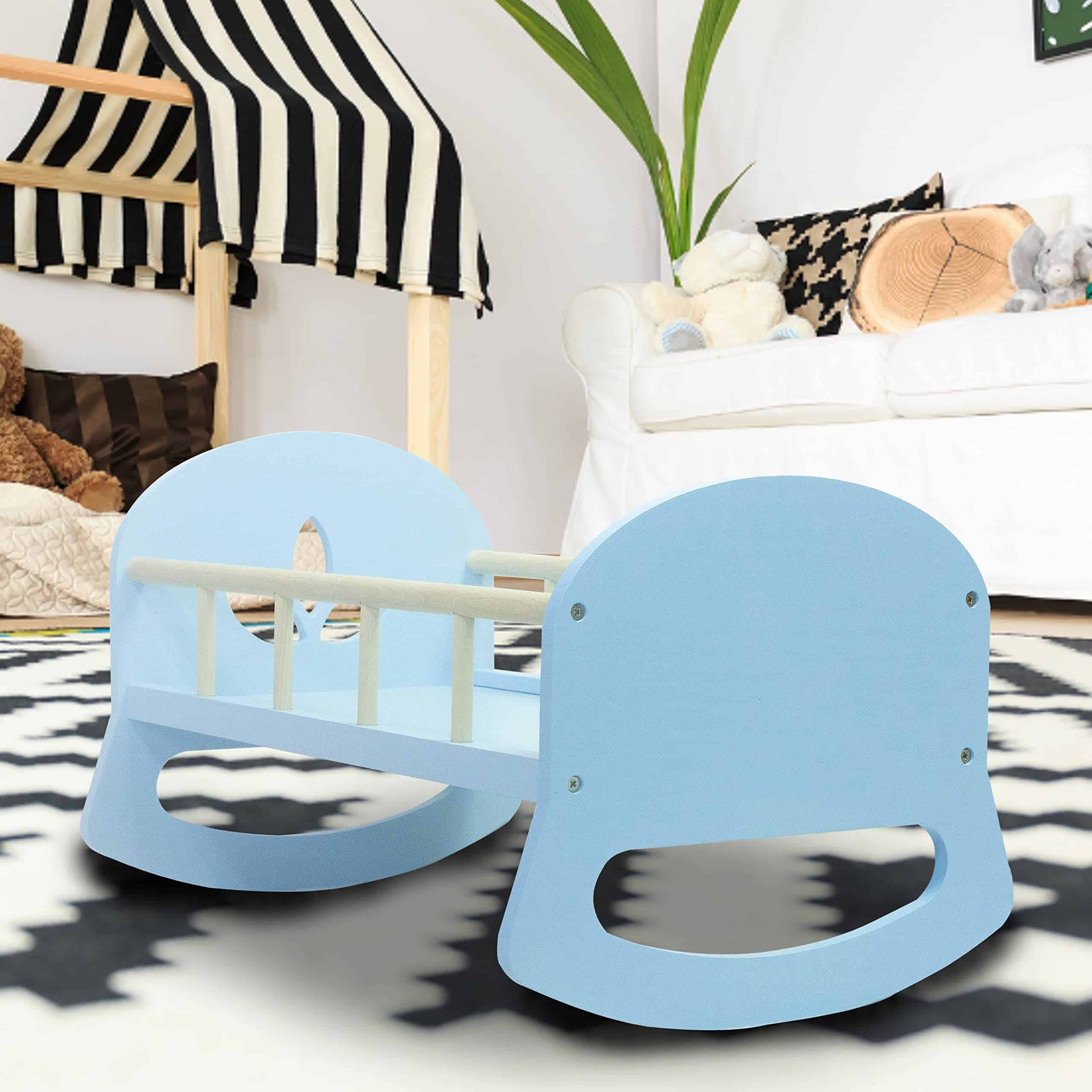 Cuna de Madera Leonora - Azul - Estilo Escandinavo - Para - Imagen 4