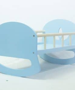 Cuna de Madera Leonora - Azul - Estilo Escandinavo - Para