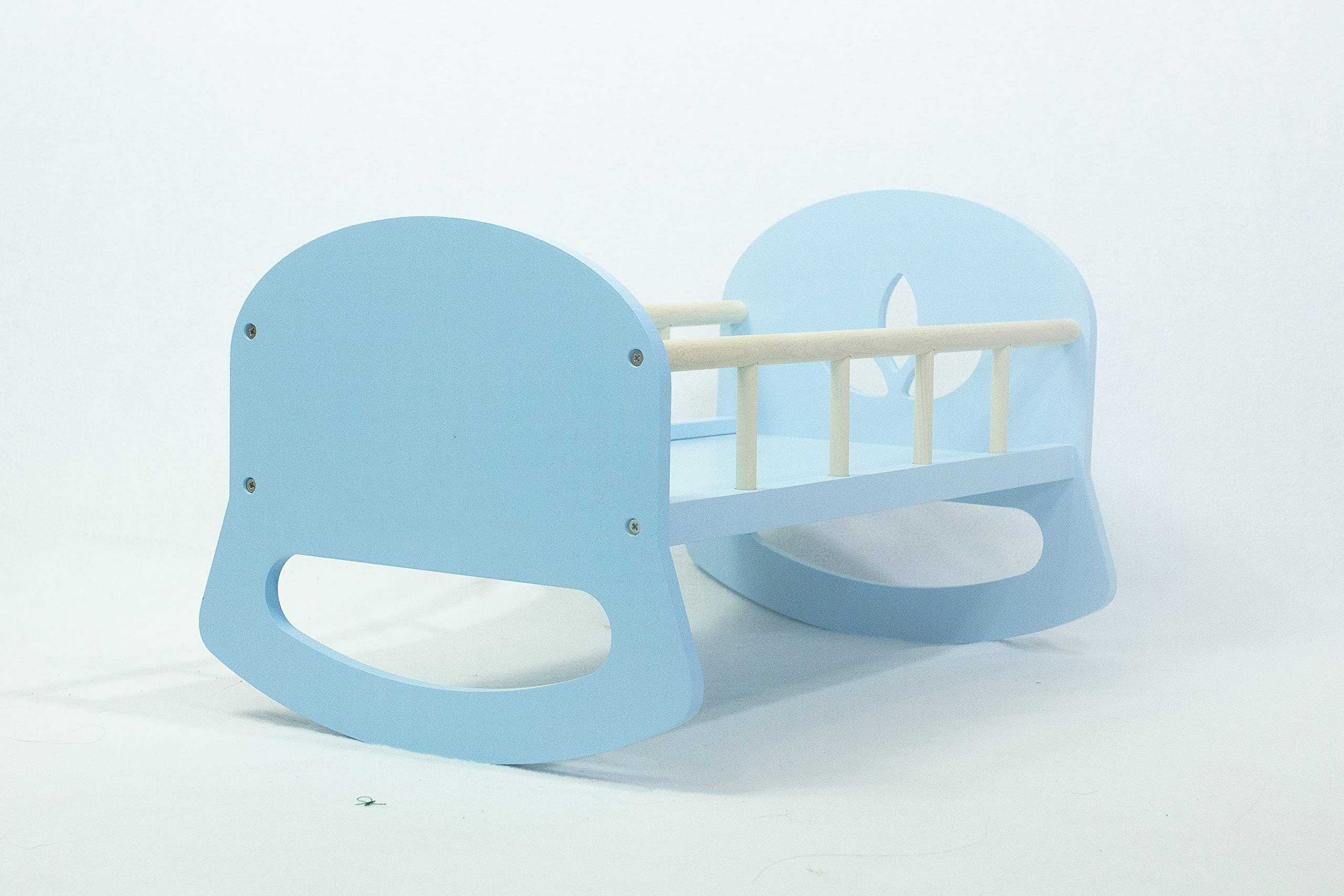 Cuna de Madera Leonora - Azul - Estilo Escandinavo - Para