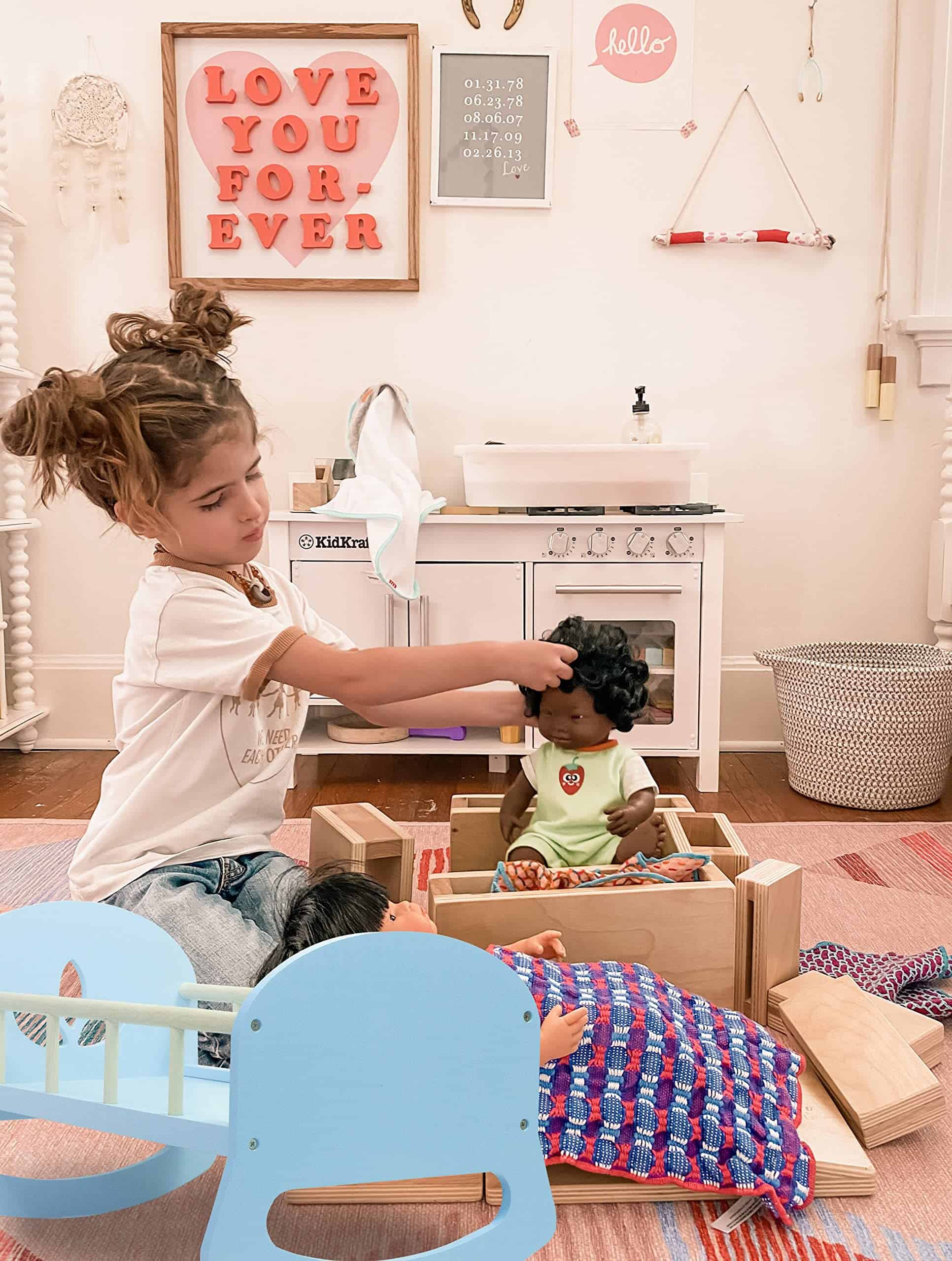 Cuna de Madera Leonora - Azul - Estilo Escandinavo - Para - Imagen 5