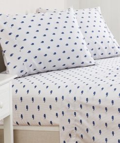 Juego de sábanas de microfibra costera -Ballenas Felices