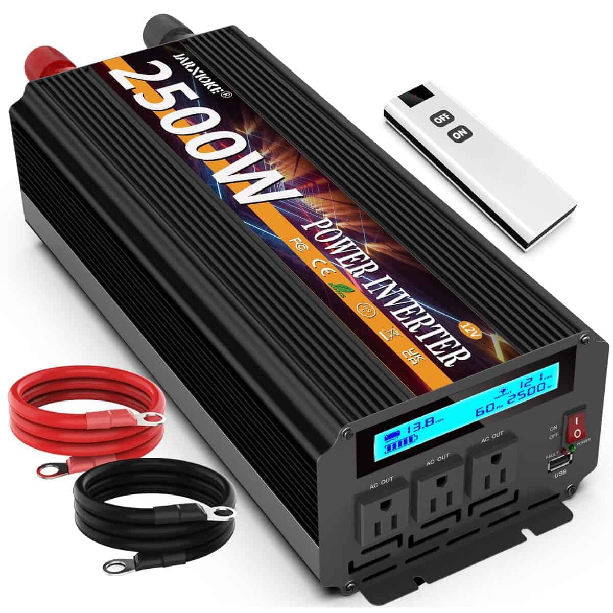 Inversor de corriente JARXIOKE 2500W 12V CC a AC 110V/120V