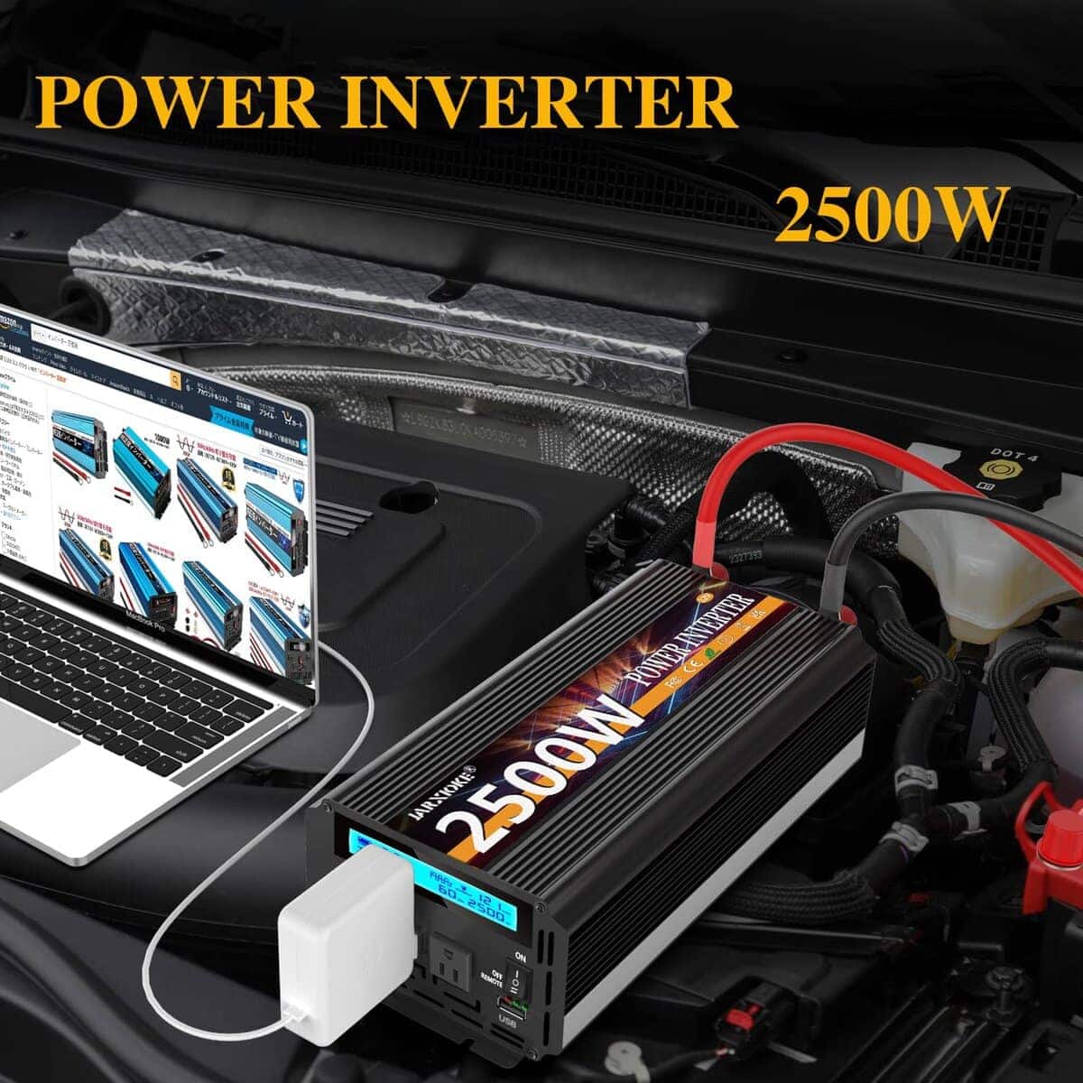 Inversor de corriente JARXIOKE 2500W 12V CC a AC 110V/120V - Imagen 4